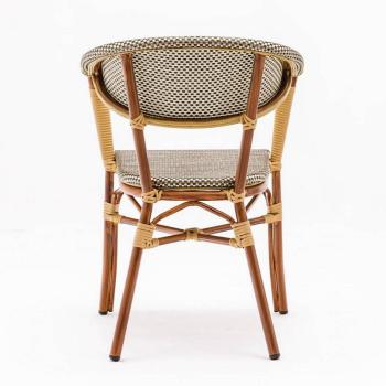 Preview: Bolero Rattanstühle mit Armlehne hellbraun 4 Stück Terrassenstuhl