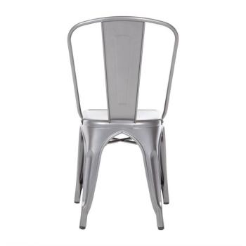 Preview: BOLERO STEEL BISTRO CHAIR GRAY (PACK OF 4)
