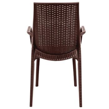 Bolero Rattanstühle mit Armlehne braun 4 Stück