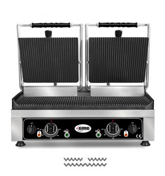 GMG Kontaktgrill mit Doppelplatte oben gerillt – unten gerillt Toastmaschine