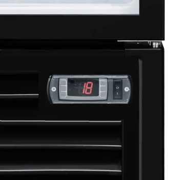 Preview: Glastür Kühlschrank 375 Liter Schwarz mit Rader 590x645x1905mm