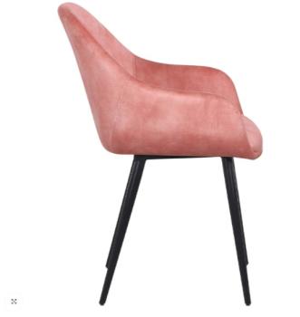 Preview: Gastronomie Sessel – OSLO – Rosa Samt Gastro Stühle