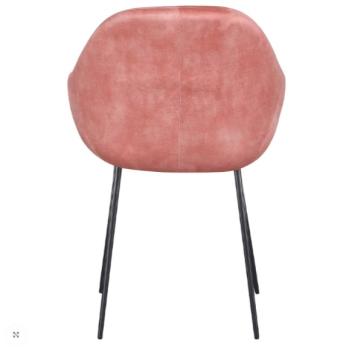 Preview: Gastronomie Sessel – OSLO – Rosa Samt Gastro Stühle