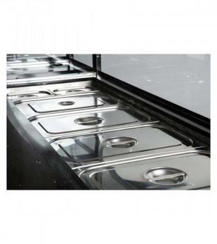 Dönertheke Kühltheke B200xT85xH130cm Umluftkühlung Bordeaux-​Schwarz