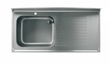 Edelstahl Spültisch 1 Becken, Links 1200x700x850 mm