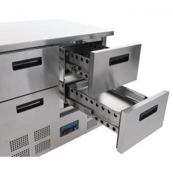 Preview: Polar Kühltisch mit 4 Schubladen 240L