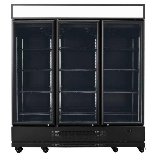 TOPLINE Getränkekühlschrank 1610 Liter mit Leuchtaufsatz "schwarz" 3 türig