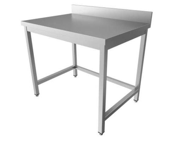 Arbeitstisch 70x70x85 mm mit Aufkantung ohne Unterboden aus Edelstahl