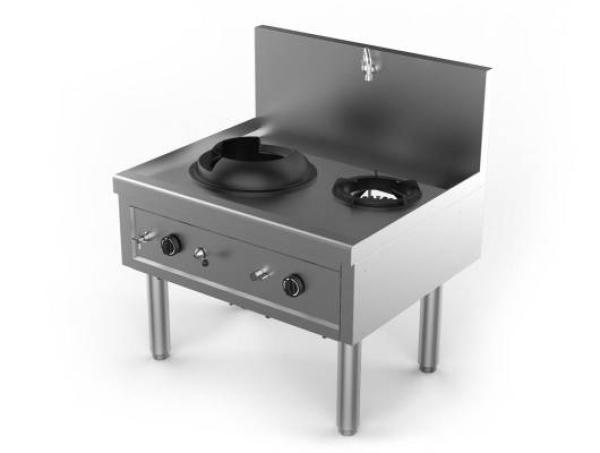 Gas Wok Herd mit 1+1 Brenner