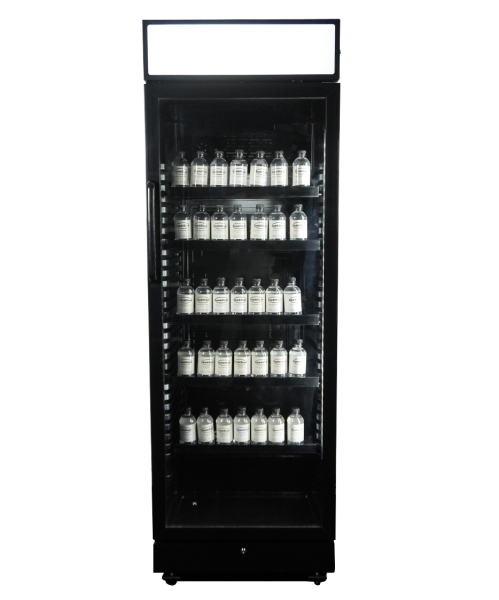 SCHWARZE GASTRO KÜHLSCHRANK 1 TÜR 400l getränkekühlschrank glastürkühlschrank