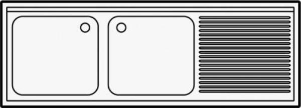 700 SPÜLTISCH GRUNDBODEN DEMONTABEL 2 LINKS