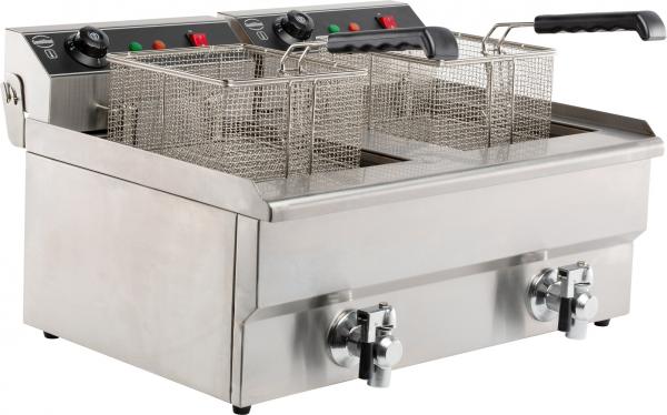 ELEKTRO TISCHFRITEUSE 2x8 LITER GASTRO FRITTEUSE