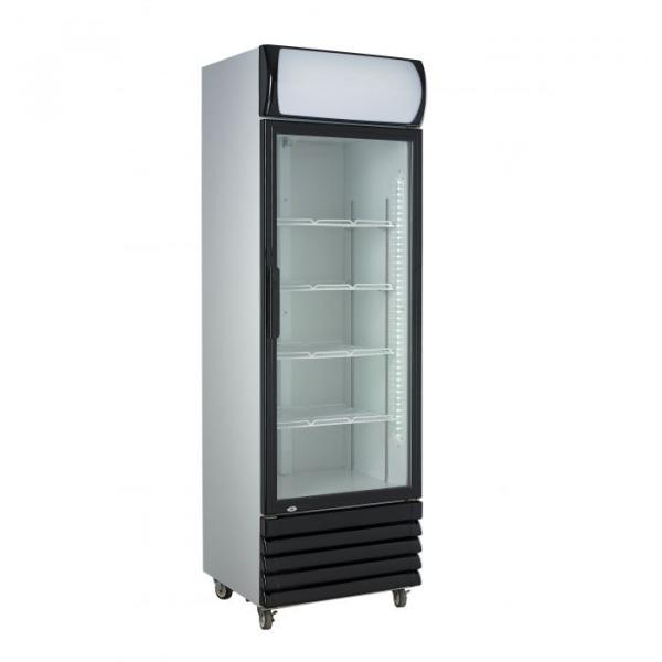 KÜHLSCHRANK 1 GLASTÜR SCHWARZ 360 LITER