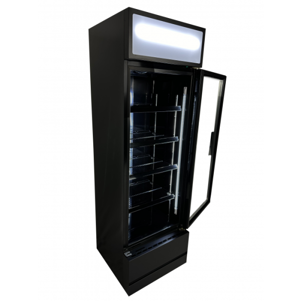 Getränkekühlschrank 370 Liter 1 Glastür Schwarz Kühlschrank