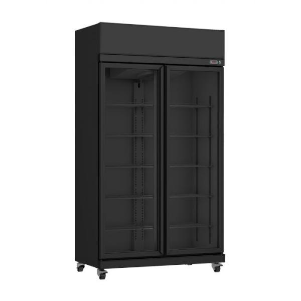 Combisteel KÜHLSCHRANK 2 GLASTÜREN SCHWARZ IRM-770 LITER GETRÄNKEKÜHLSCHRANK