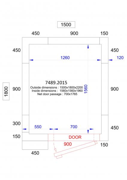 KÜHL UND FRIERZELL 1500x1800x2200 - 120 MM