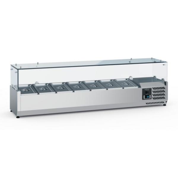 Pizzakühlaufsatz, KühlaufsatzvitrinE 1500mm Lang für 7x1/4 GN