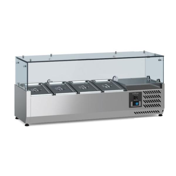 Kühlaufsatzvitrine, Pizzakühlaufsatz 1200 mm Lang für 4 x 1/3 GN