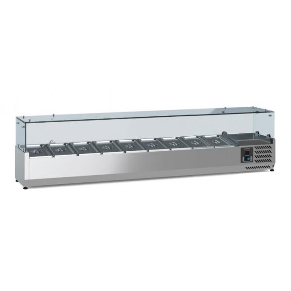 Kühlaufsatzvitrine, Pizzakühlaufsatz 2000 mm Lang für 9 x 1/3 GN
