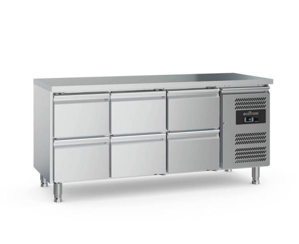 Edelstahl Kühltischen mit 6 Schubladenblock 1759x700mm