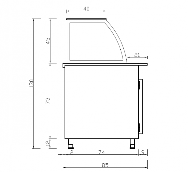 Dönertheke Salattheke B150xT85xH130 Umlufkühlung Schwarz Weiß