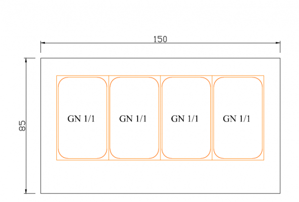 Dönertheke Salattheke B150xT85xH130 Umlufkühlung Schwarz Weiß