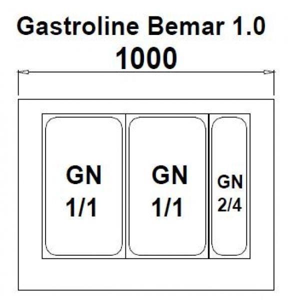 Heiße Theke Bain - Marie GASTROLINE BEMAR 100cm Lang 2x GN 1/1 und 1 x GN 2/4