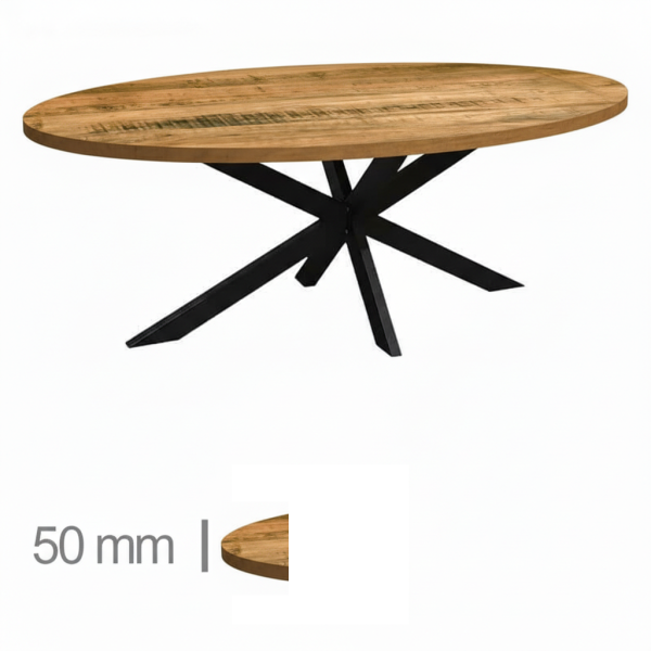 Gastronomie TISCHPLATTE mit Untergestell 110x200 Ovaler Esstisch – ZIGGY – MANGO