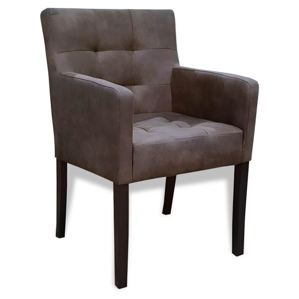 GASTRONOMIE Stühle – DEX –  Braun Mikrofaser Sessel mit Armlehne für Restaurant Hotel