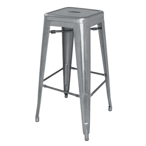 Bolero Bistro Stahlhocker Gun Metal Grey 4er Pack