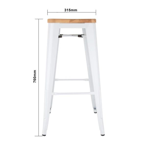 Bolero Bistro-Hochhocker mit Holzsitzpolster, Weiß (4 Stück)