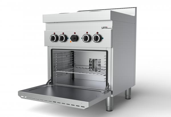 Gastronomie Elektroherd mit Backofen 4kw 4 x 2,6 kW und Herd hat 4 Platten