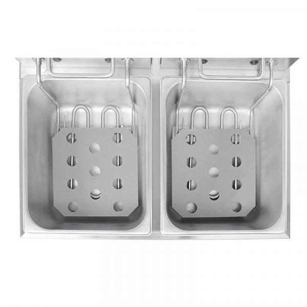 BUFFALO DOPPELFRITTEUSE MIT TIMER 2 x 5 Liter FRITTEUSE