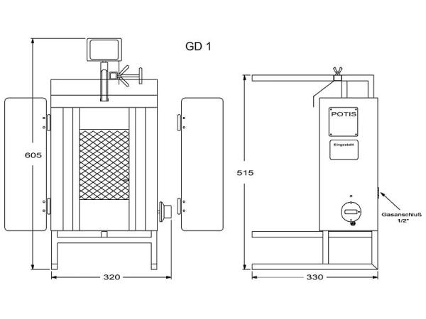 Potis Dönergrill GD1 Dönermaschine / Gyrosgrill