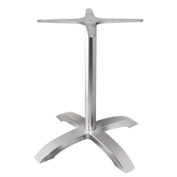 Bolero Tischfuß mit Fußkreuz gebürstetes Aluminium 68cm hoch