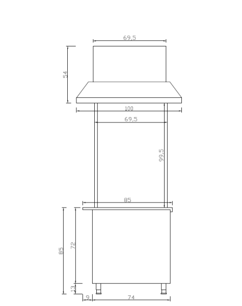 Ocakbasi Holzkohlegrill mit Unterschrank, 1540x850x2400