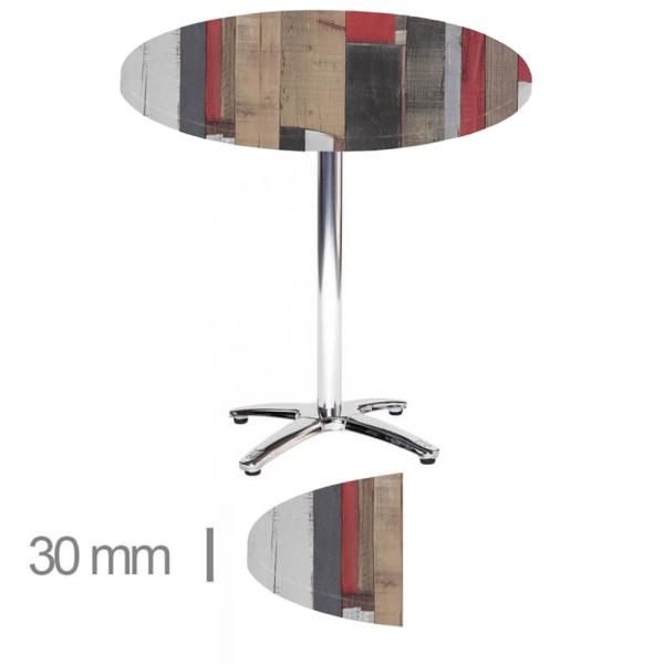 Terrassentisch Rund – Werzalit Reddenwood – 60 cm mit Untergestell +B-CE155