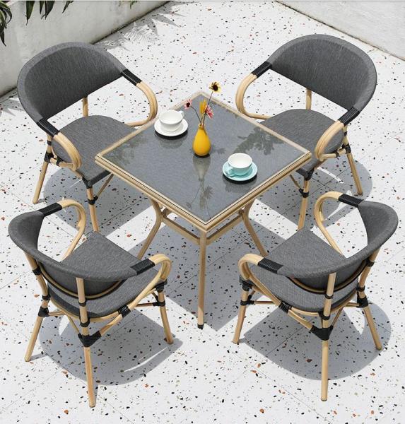 Terrassenstuhl – Bergamo – Grau für Gastronomie