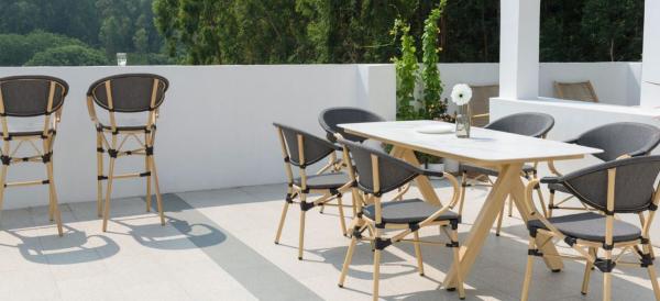 Terrassenstuhl – Bergamo – Grau für Gastronomie