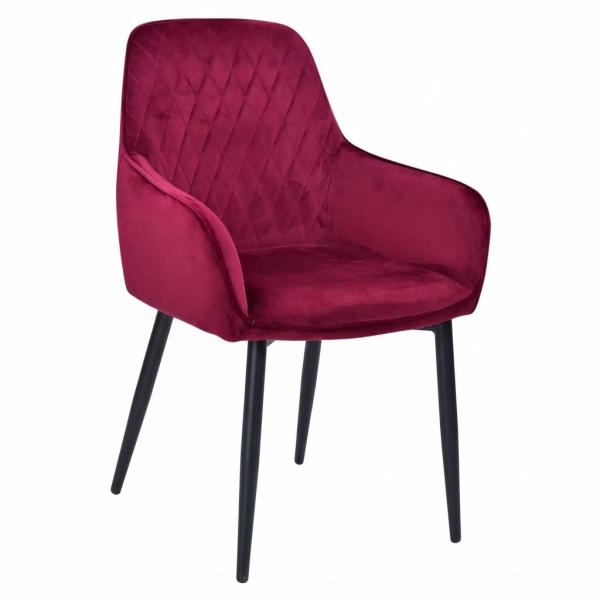 GASTRONOMIE Stühle LUXOR Bordeaux Samt Sessel mit Armlehne für Restaurant Hotel