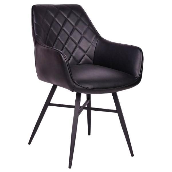 GASTRONOMIE Stühle LUXOR Schwarzes Kunstleder Sessel mit Armlehne für Restaurant Hotel