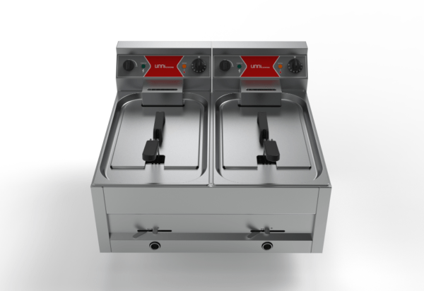 Elektrische Doppel Fritteuse 2 x 12 Liter 400kW
