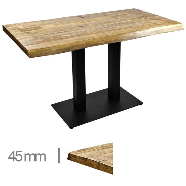 Gastronomie TISCHPLATTE mit Untergestell - Aus Mangoholz Mit Basis – 70×120 cm