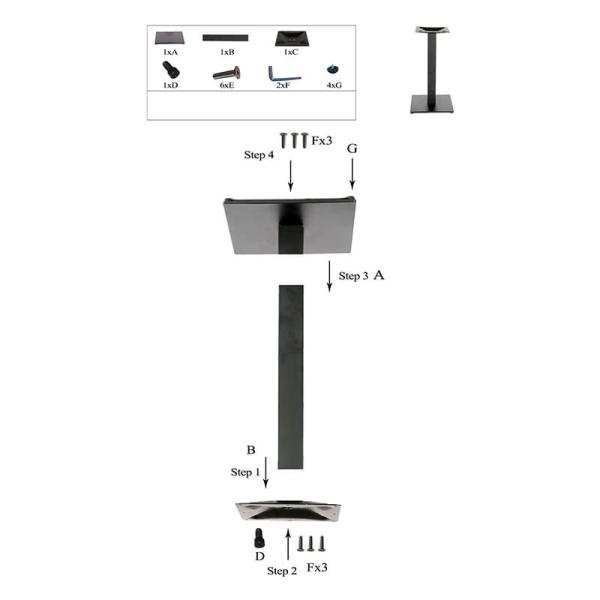 GASTRO Tisch mit Untergestell Aus Mangoholz Mit Basis – 70×70 cm