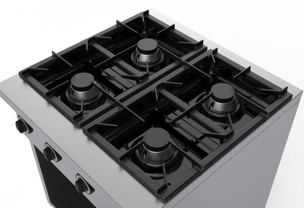 GASTRO Gasherd 4 Flammen mit offener Unterboden 4 x 6,5 kW