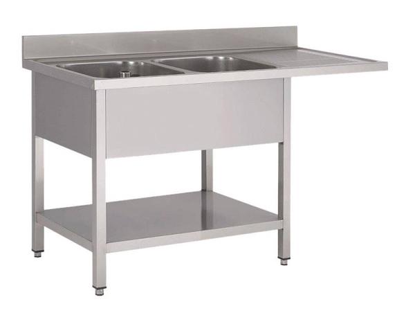 Spülcenter 2000x700x850 mit 2 Becken Links