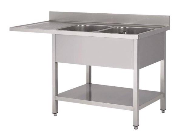 Spülcenter 2000x700x850 mit 2 Becken Rechts