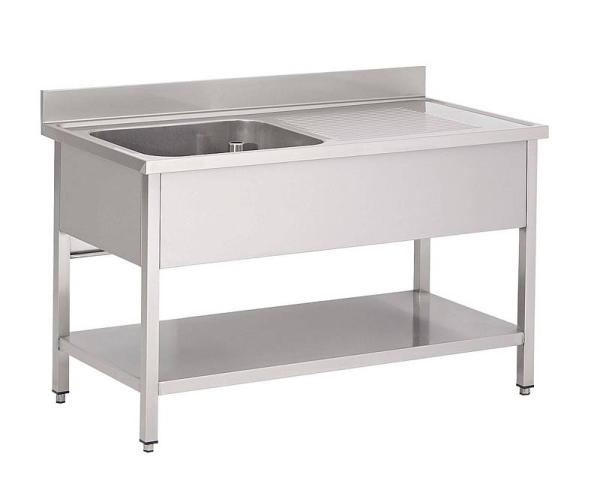 Edelstahl Spültisch 1400x600x850 mit 1 Becken Links