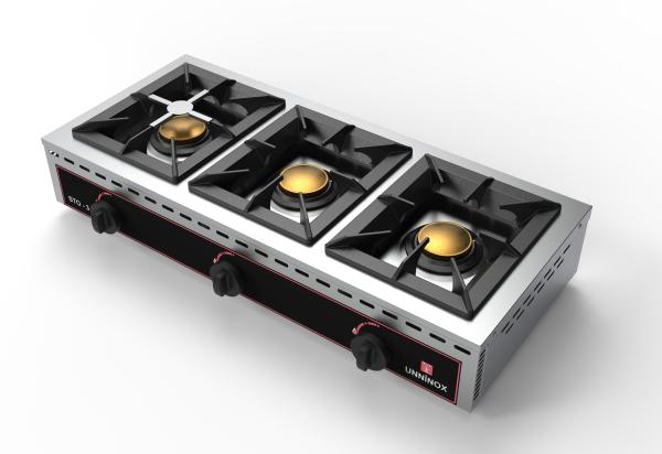 Gas Kocher drei Brenner 21kW Abmessung 100x51x20cm