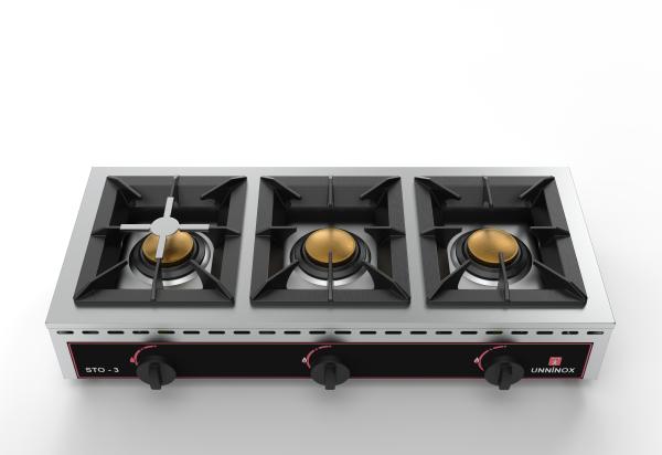 Gas Kocher drei Brenner 21kW Abmessung 100x51x20cm